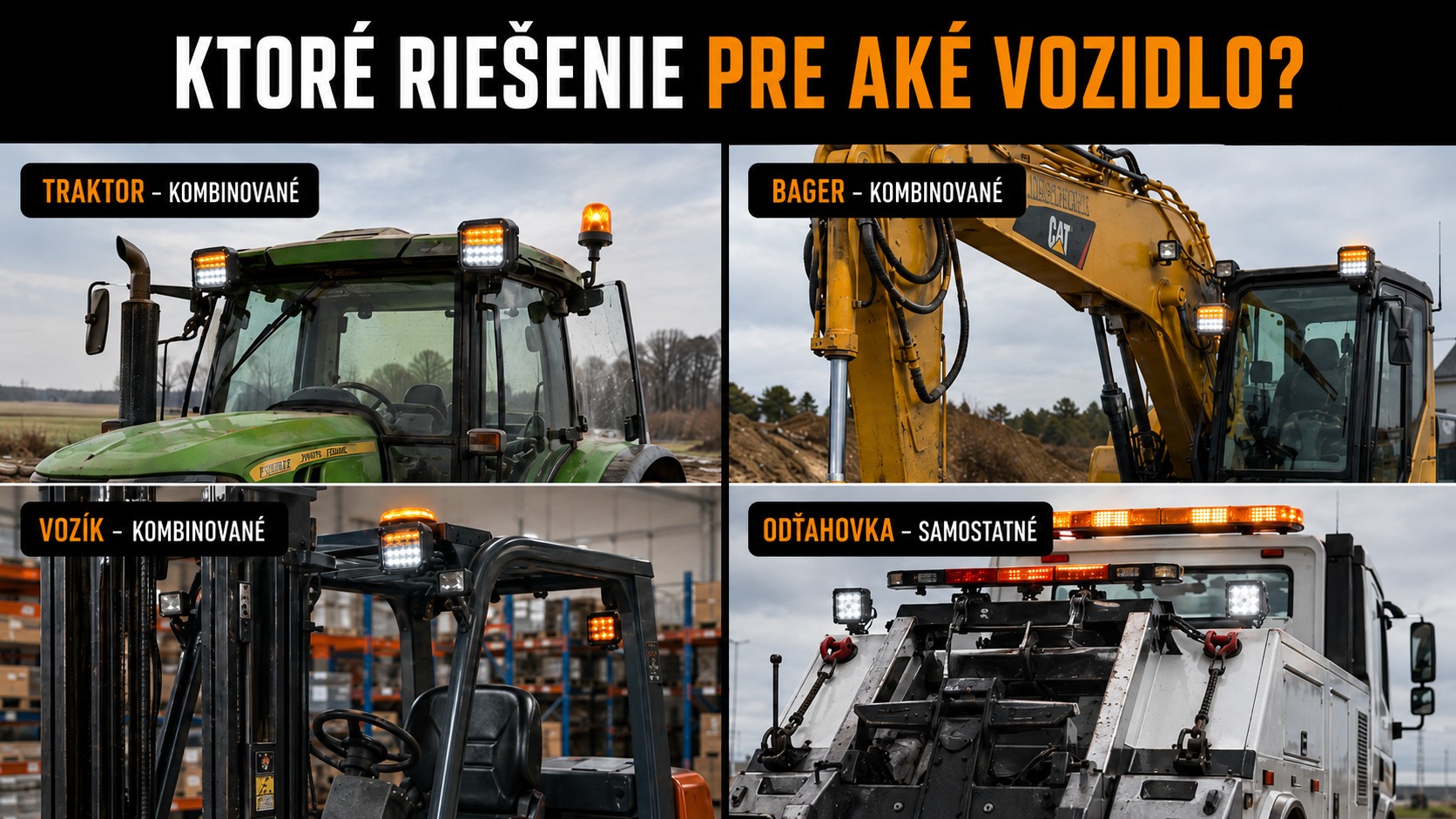 Výber kombinovaného alebo samostatného osvetlenia podľa typu vozidla