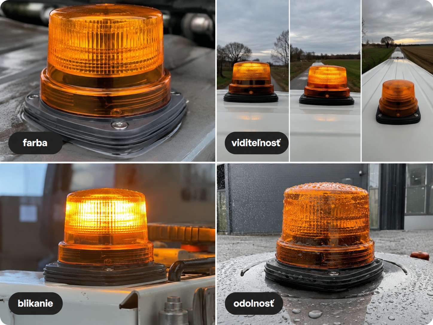 Parametre ECE R65: farba, viditeľnosť, blikanie a odolnosť