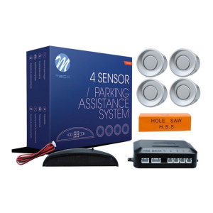 Parkovací asistent 4-senzorový - strieborný M-Tech