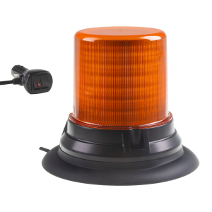 Magnetický oranžový LED maják - 144x 1W LED / 12-48V / ECE R65 (ø 212x191mm)