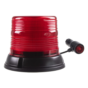 Červený LED maják 12/24V - 48x 1W LED / magnet / ECE R10 (ø 171 x 140 mm)