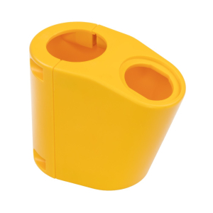Plastový držiak na tyč pre napájač, USB nabíjačku alebo voltmeter – montážny domček 65 × 81 mm